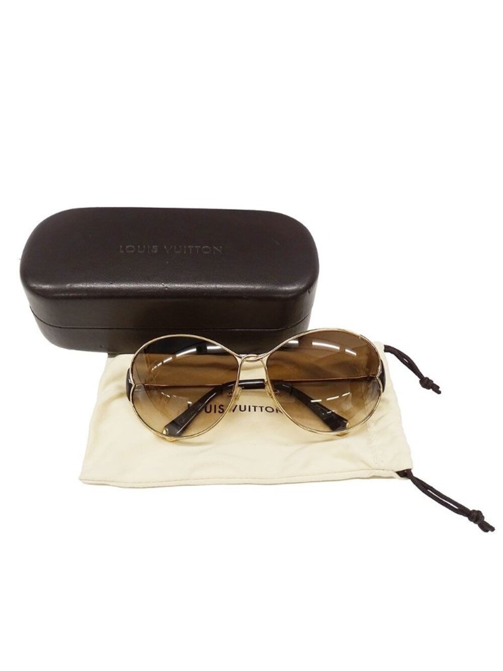 Louis Vuitton Sunglasses Metal Acetate Daisy Gold Brown Petal Motif Feminine - Picture 8 of 13